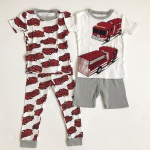 Bundle of 2 Carter’s Fire Truck Pajamas